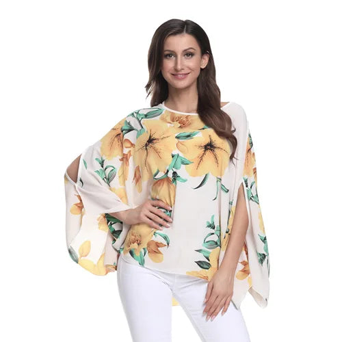 BHflutter Blusas Mujer de Moda 2018 Blouse Women Shirt Batwing Sleeve Casual Summer Tops Tees Solid Chiffon Blouses Plus Size