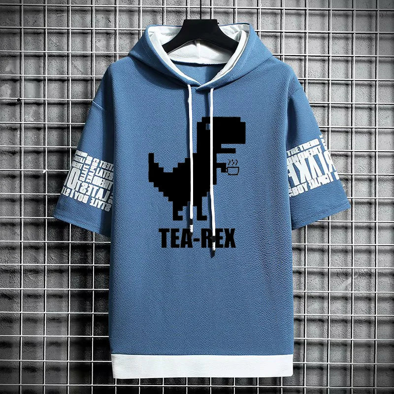 T Shirt for Men Clothing Streetwear Hoodies Korea 반팔티 Hat T-shirt Print Oversized Graphic Casual Tshirt Anime Sports Gym Hoodie