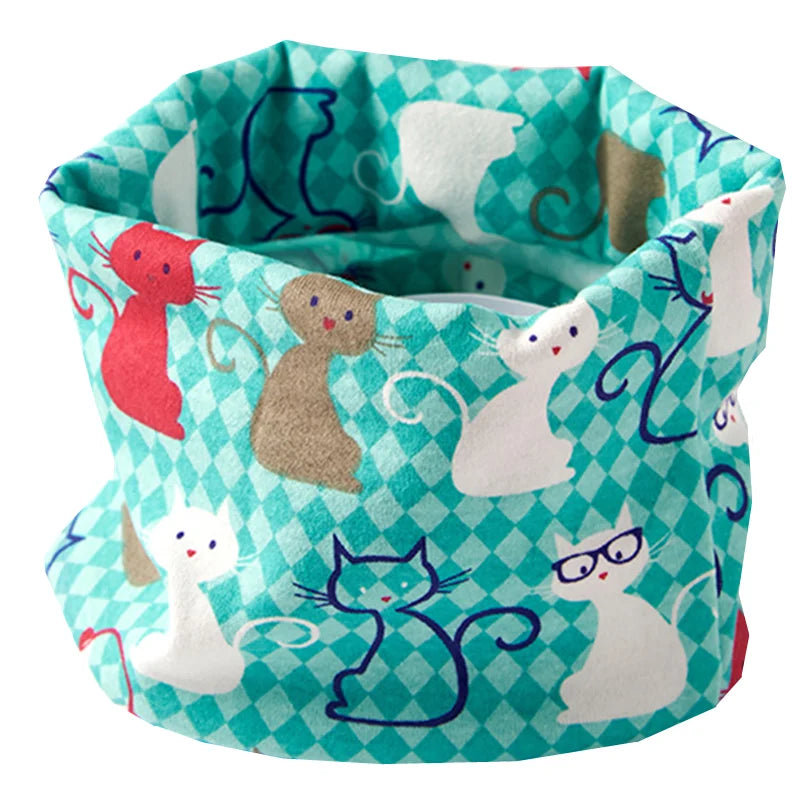 New Autumn Winter Girls 100% Cotton Scarf Children Scarf Bibs LIC Boys Girls O Ring Scarf Lovely Kids Collar Children Bufandas