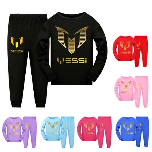 Cartoon Messi Children Pajamas Boys Pijama Cotton Clothes Set Sleepwear Kids Nightwear for Girls Toddler Outfits Pyjama  2938