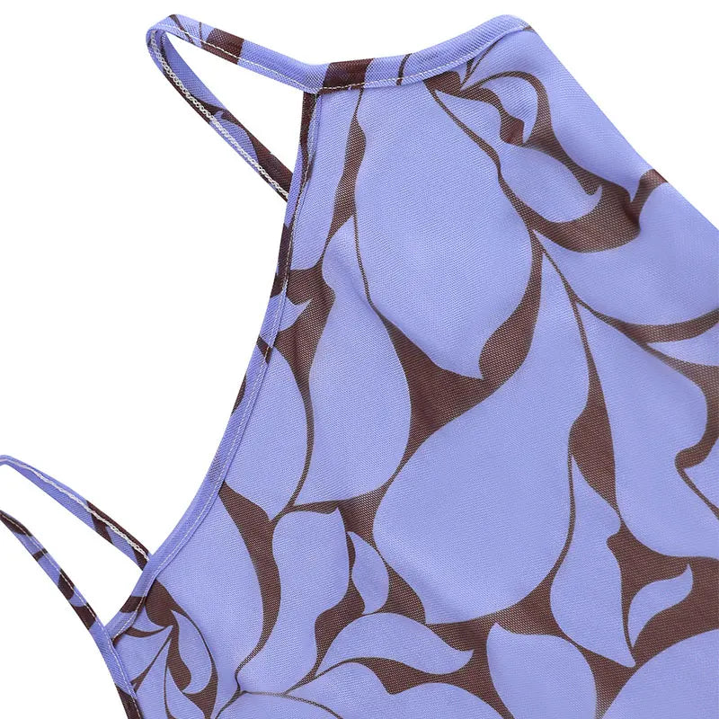 Women Dresses Summer New Streetwear Fashion Print O-Neck Dress Sexy Backless Casual Slim Elegant Female Knitted Dresses Clothing
