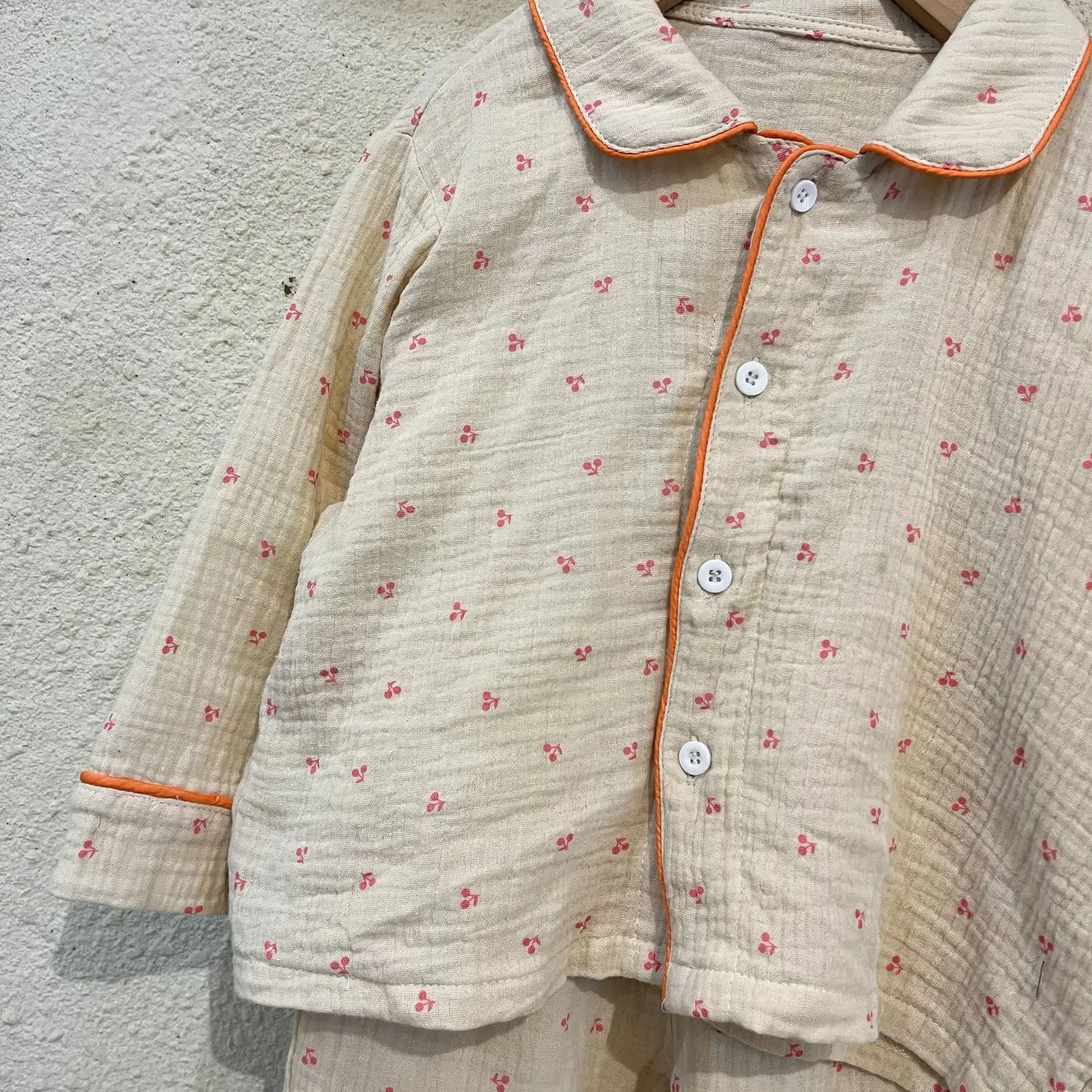 Pajama Sets New Spring Autumn Season Pure Cotton Gauze Baby Long Sleeved Girl Boys Childrens Clothing Sleepwear