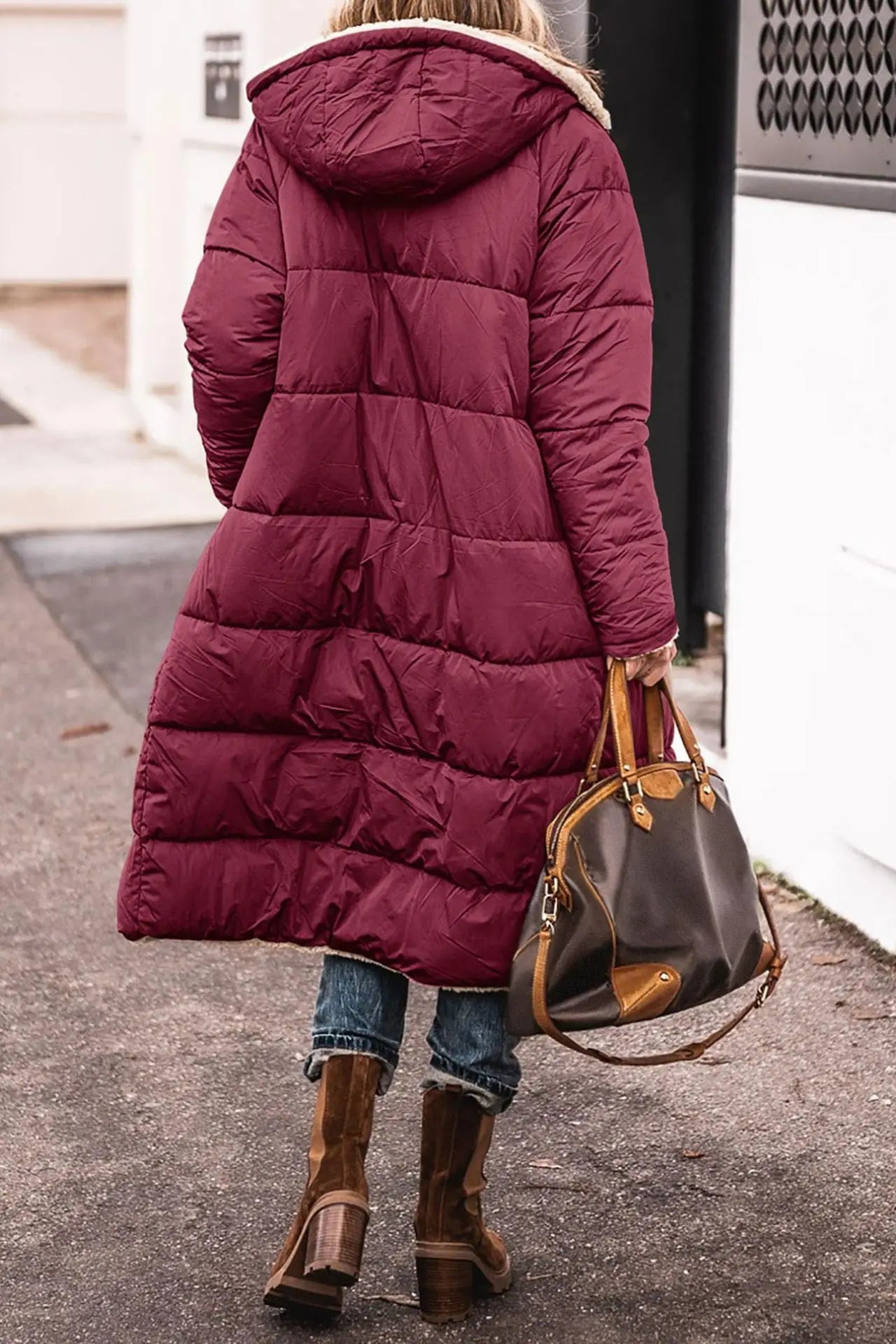 Fashion Women's Coat Winter Hooded Long Sleeve Long Warm Temperament Comfortable Casual Solid Color Ladies Coat