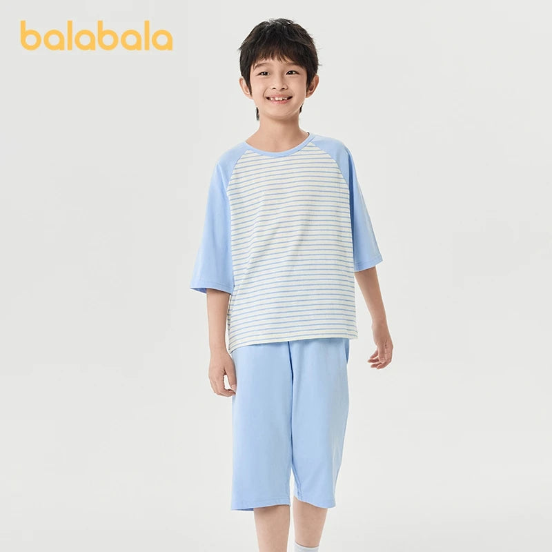 Balabala Pajama Sets Boys GirlsThin 2025 Summer New Air-conditioned Clothing Home Wear for Young and Older Children Parent-Child