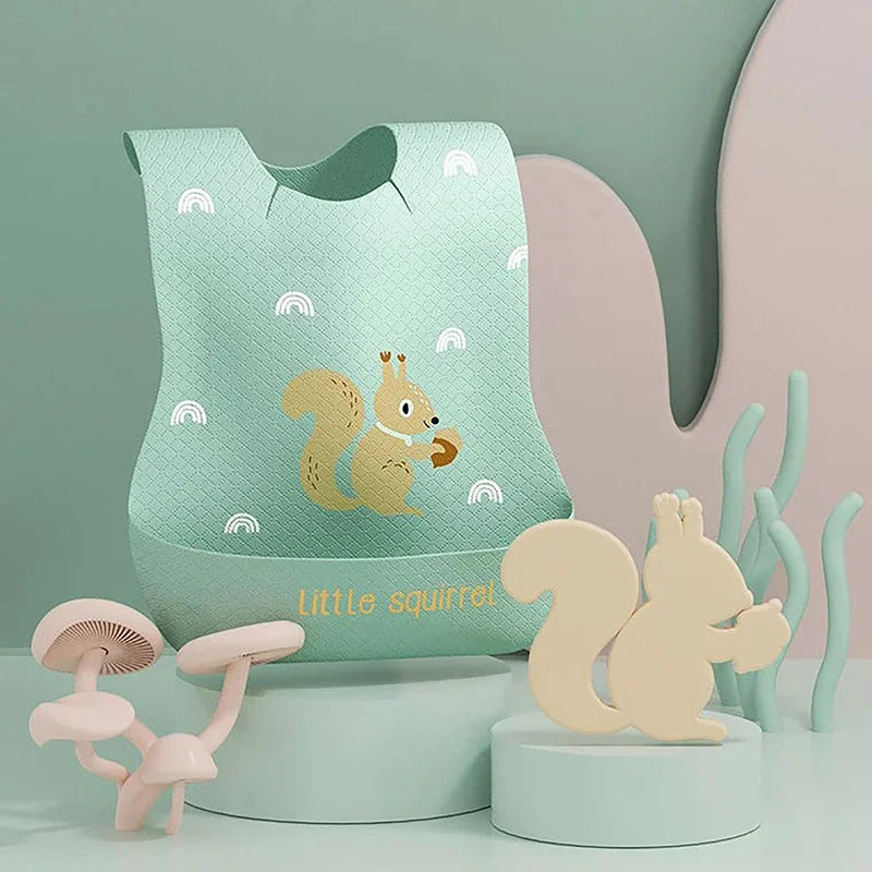 Kids Disposable Baby Bibs Baby Stuff Cartoon Printed Boys Girls Bib Adjustable Toddler Newborn Feeding Bib Burp Cloths Scarf