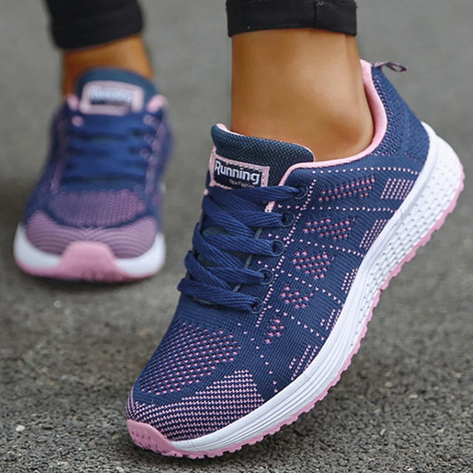 Woman Sneakers Shoes Fashion Lace Up Women's Sneakers Offers Solid Women's Sports Shoes Non-Slip Footwear Shoes For Women