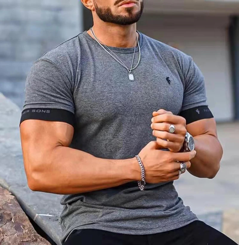 Fitness Sports Long Sleeve T Shirt Men Slim Breathable Casual Elastic Training Coat Spring And Autumn New Style