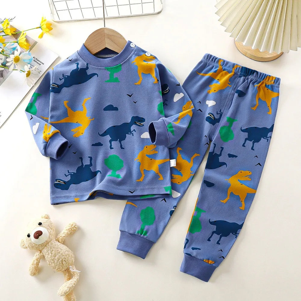 Pajama Sets for Children Loungewear Long Sleeve Kid Boy Girl Clothes Cute Deisgn Lightweight Comfortable Fabric Sleepwear Outfit