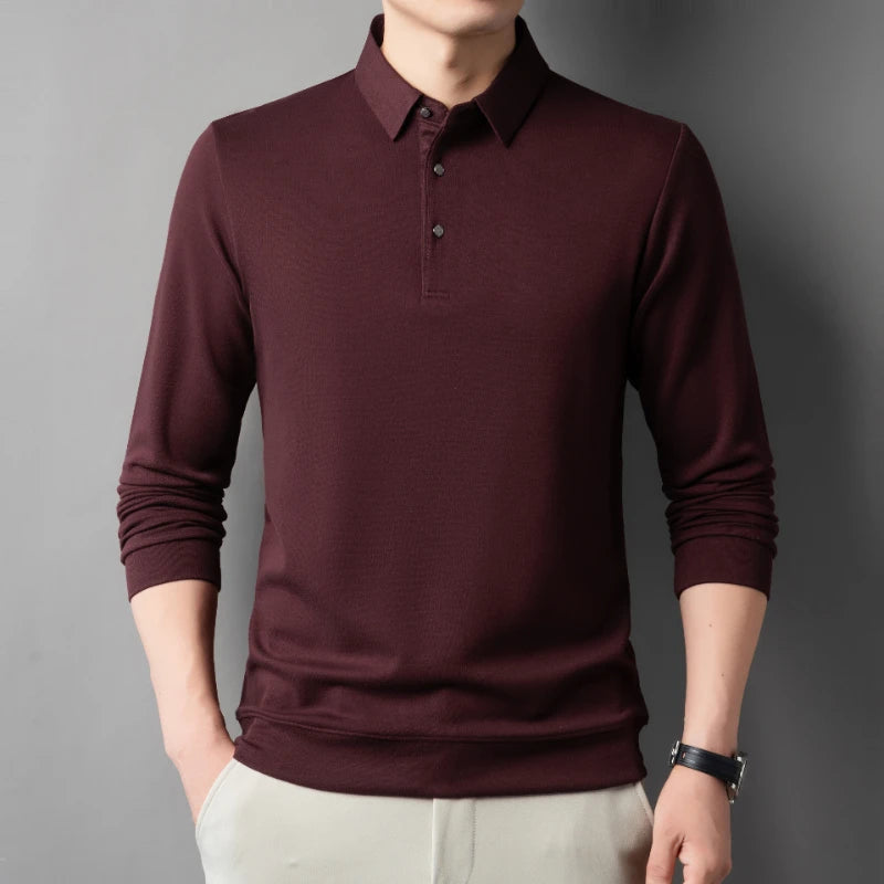 Polo shirt men's T-shirt long sleeved sweatshirt spring and autumn thin base shirt autumn top