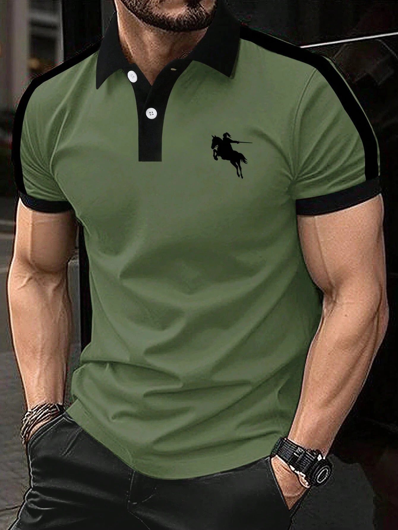 polo shirt man Print Polo TShirt For Men Fashion Lapel Button Tops Business Casual Short Sleeve T-Shirts Golf polo shirts herren