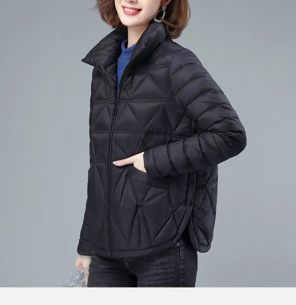 Women's Loose Casual Winter Padded Coat, Lightweight, Short Down, Cotton Jacket, Female, New Fashion, Large Size, Autumn, 2024