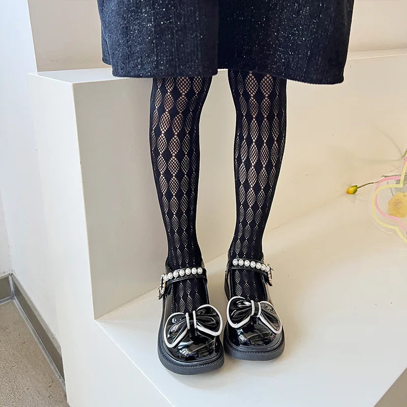 Girls Tights Princess Fishnet Cotton Baby Girl's One-Piece Pantyhose Baby Spring Summer New Style Trousers Lace Stocking