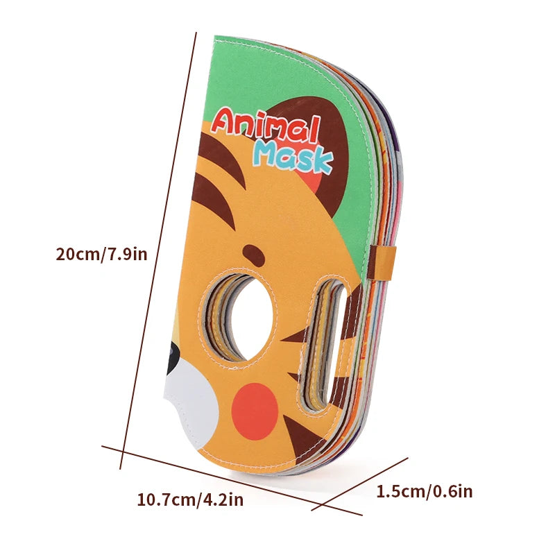 Kids Cloth Book Mask Cloth Book Animal Theme Cute Modeling Baby Toy Character Fun Party Game Birthday Festival Gift