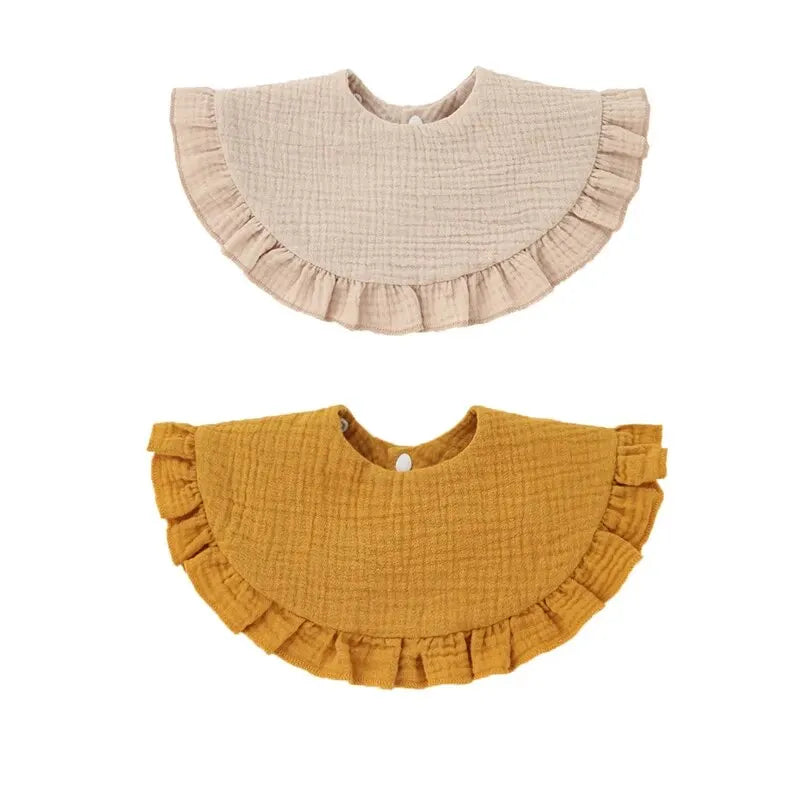 2pcs Baby Burp Cloths Lace Bibs Soft Cotton Adjustable Bib Newborn Stuff Toddler Burp Cloths Kids Feeding Saliva Towel