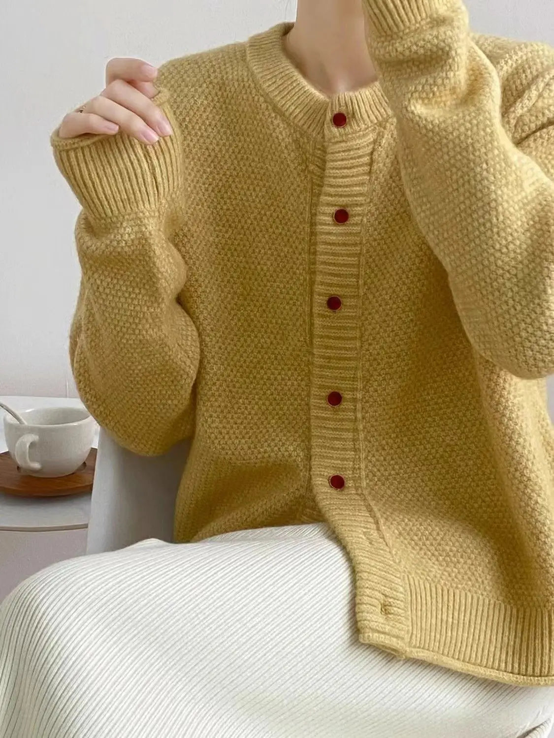 Sweater Coat for Women Autumn Winter New Collection High-End Loose Knit Cardigan