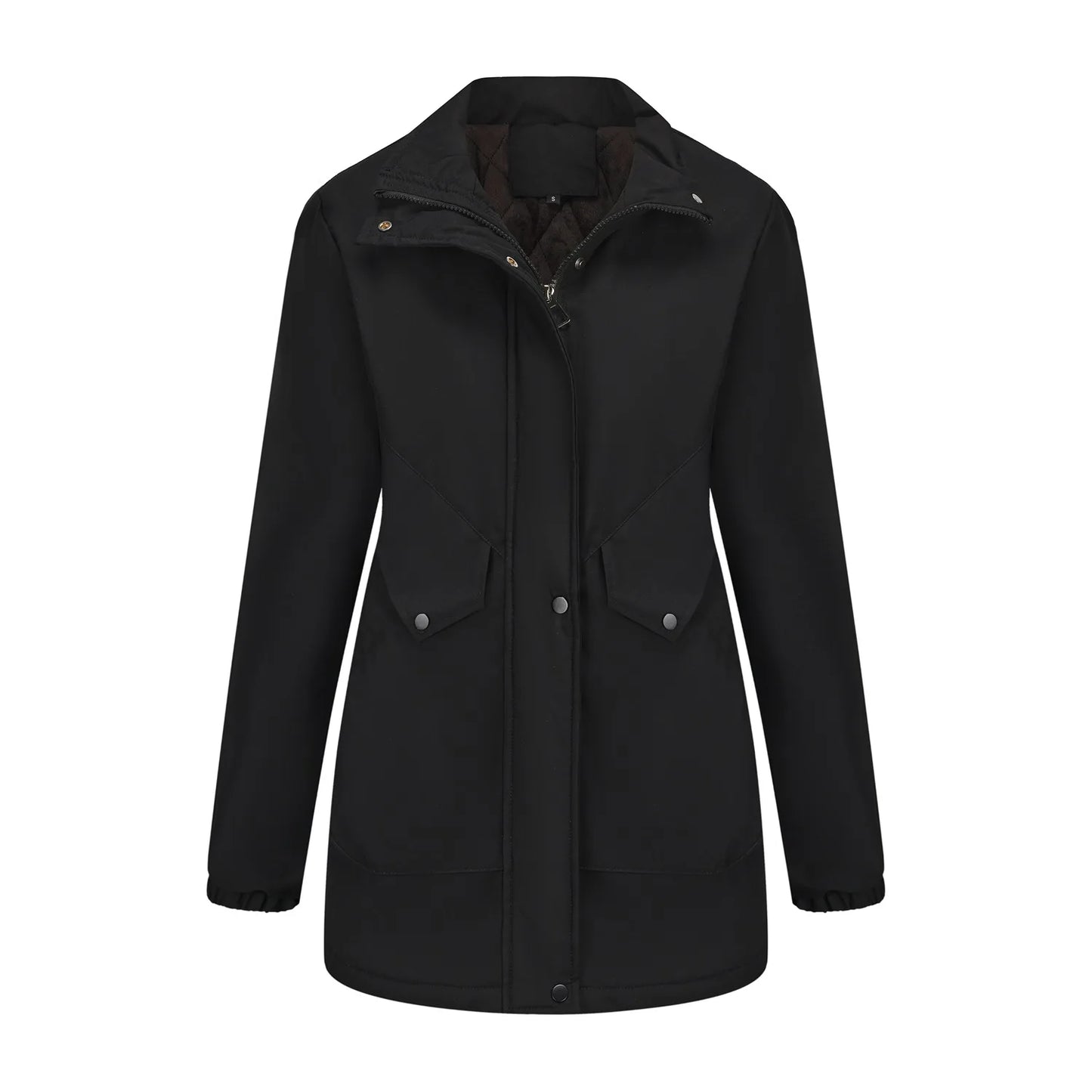 Cotton Coat Women 2025 Winter Mid-length Parka Plus Velvet Korean Style Large Fur Collar Plus Velvet Coat