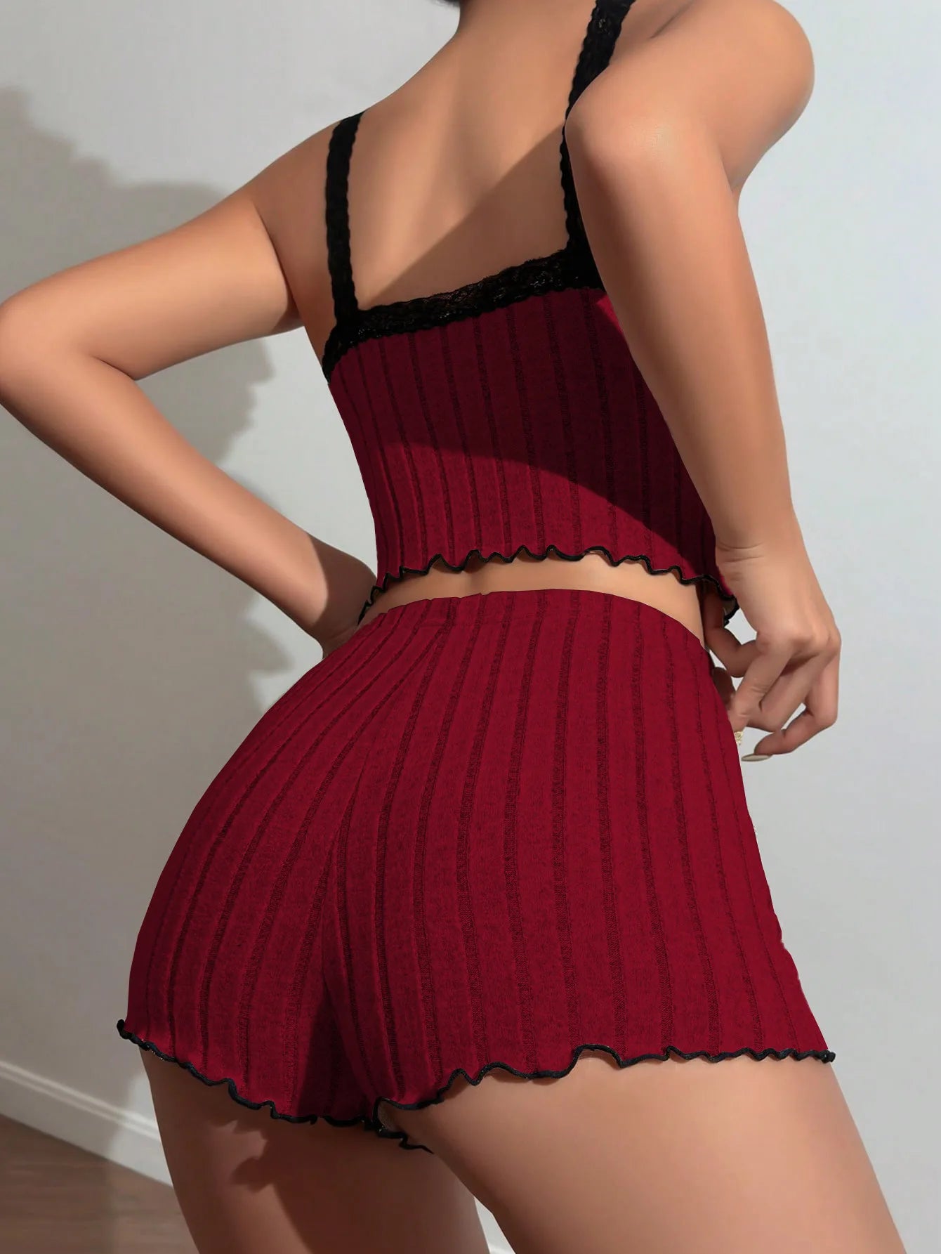 Pajama Suit Suspender Shorts Sexy Bow Print Milk Silk Suit Comfortable Home Wear Women's Pajama Suit