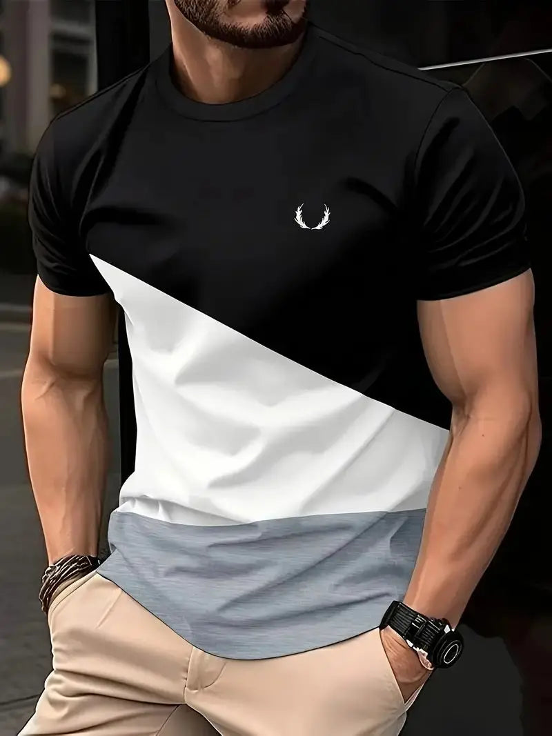 Striped Men's T-Shirt Fashion Summer 3d Print Short Sleeves Casual Retro T Shirt For Men Clothing Top Tee
