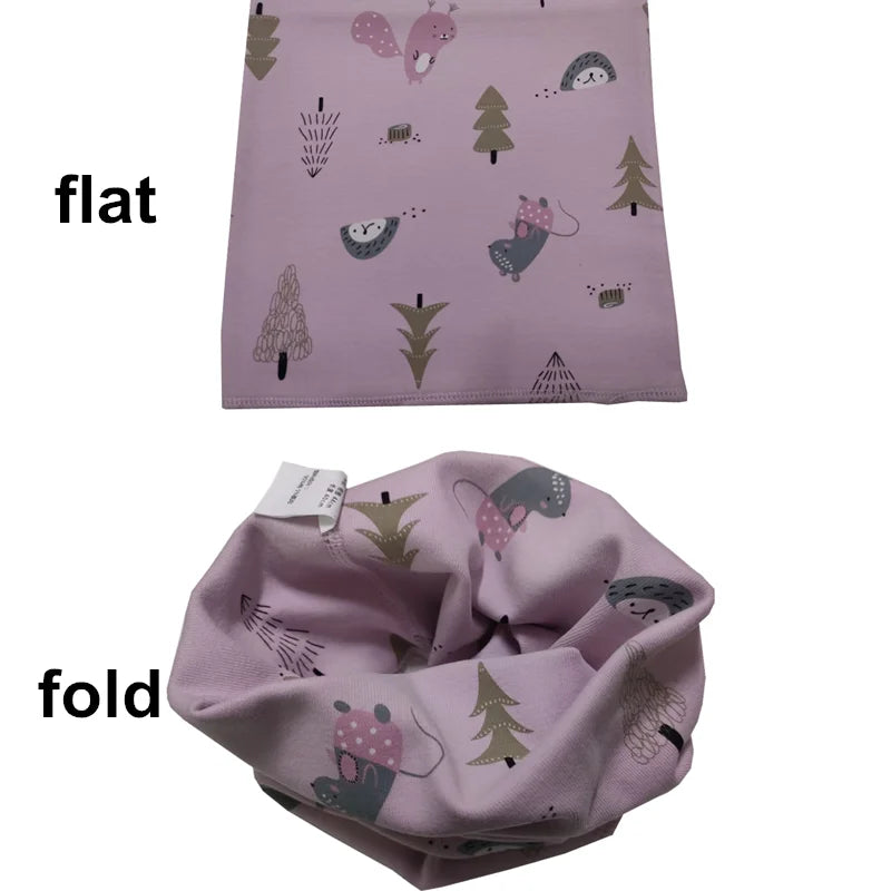 New Autumn Winter Girls 100% Cotton Scarf Children Scarf Bibs LIC Boys Girls O Ring Scarf Lovely Kids Collar Children Bufandas