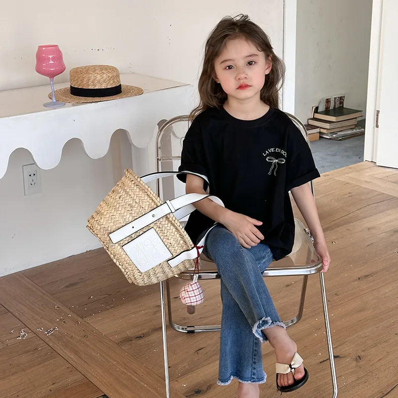 Kids Clothes Girl Children Short Sleeved Girl Clothes Summer T Shirt Tops Children Clothing  Boy Cloth Ropa De Niña Ropa De Niño