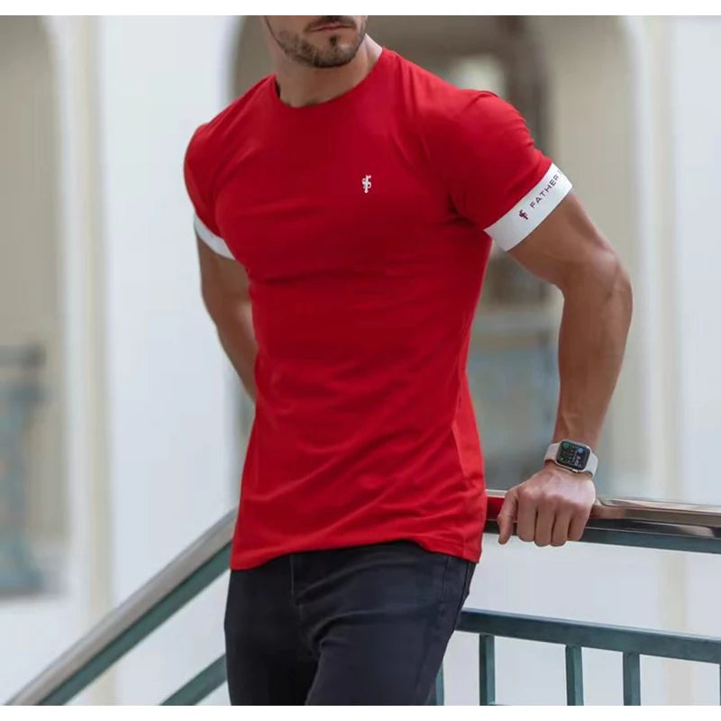 Fitness Sports Long Sleeve T Shirt Men Slim Breathable Casual Elastic Training Coat Spring And Autumn New Style