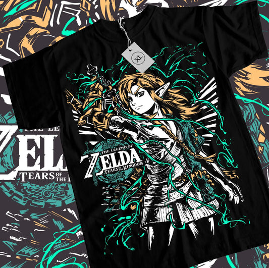 The Legend of  T-shirt Link To The Past Graphic Print Black Shirt All Size