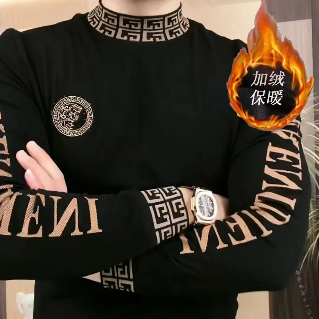 Handsome Base Shirt for Men's Turtleneck Base r Maillard Sports Warm Long-sleeved T-shirt
