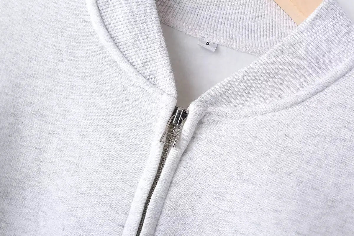 TRAFZR Cotton Zipper Cardigan Sets To Woman 2024 Tracksuit Suits Baggy Pants Sportswear Women Sweater 2 Piece Set Women Outfits