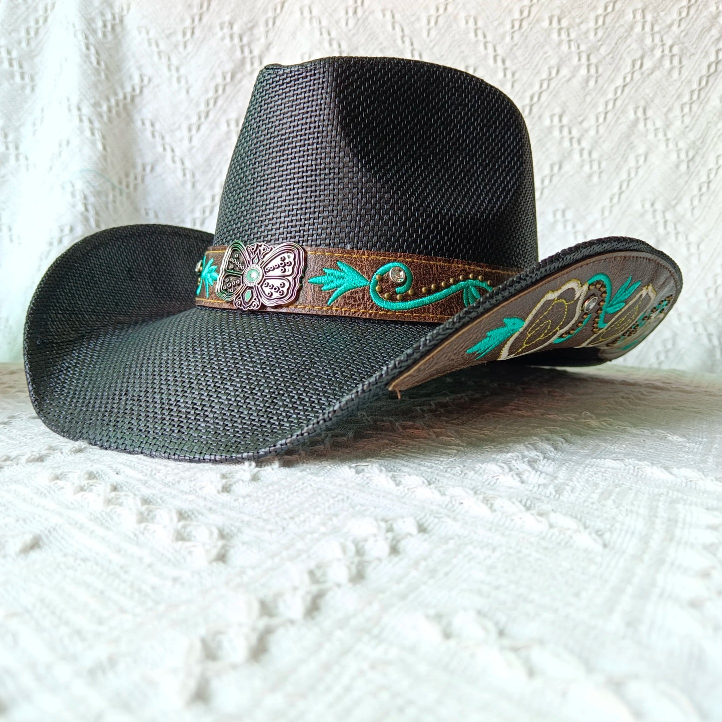 hats straw cowgirl western hat  mexican hat  retro curling hat western cowboy hat outdoor riding hat travel sports hat