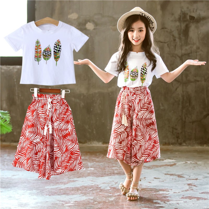 Summer 2025 Baby Girls Clothes Sets Outfits Kids Clothes Short Sleeve+Pants Children Clothing Set 6 10 11 12Y Kids Clothes Girls